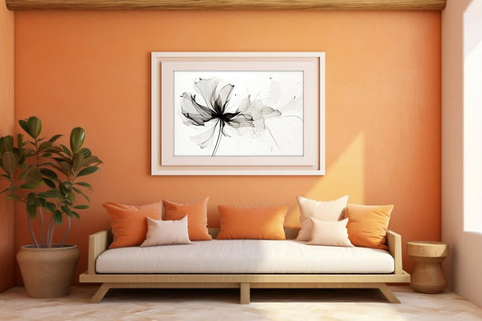 Ethereal Bloom – Abstract Fine-Line Floral Ink Art