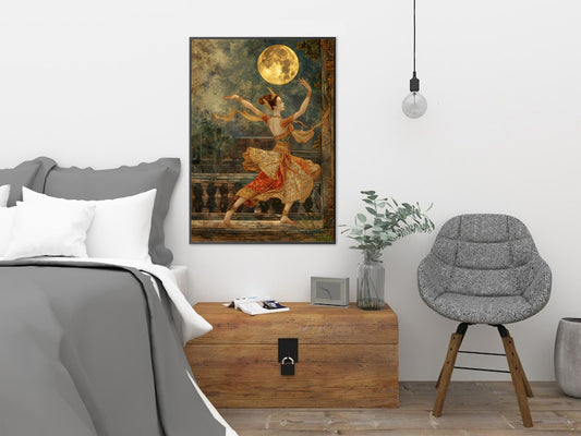 Graceful Moonlight Dance – Ethereal Goddess-Inspired Digital Art Print