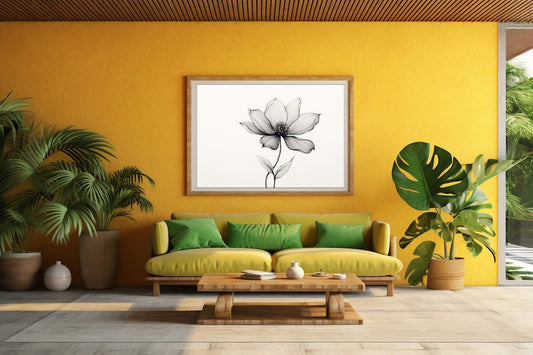 Elegant Fine-Line Flower – Minimalist Botanical Ink Drawing