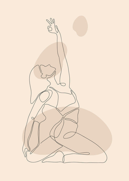 GYMNAST ABSTRACT ART POSTER GREY