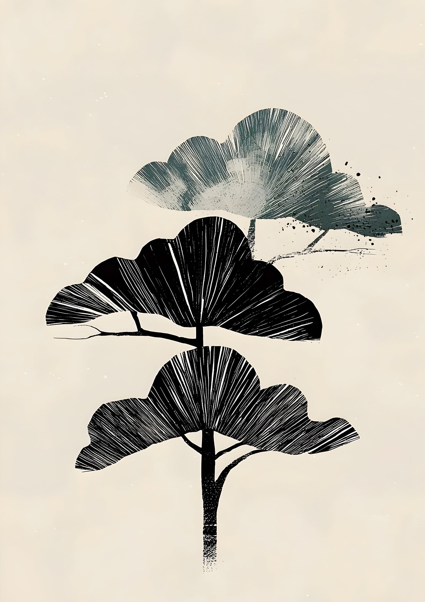 Abstract Tree Silhouette Poster – Nature-Inspired Digital Art Print