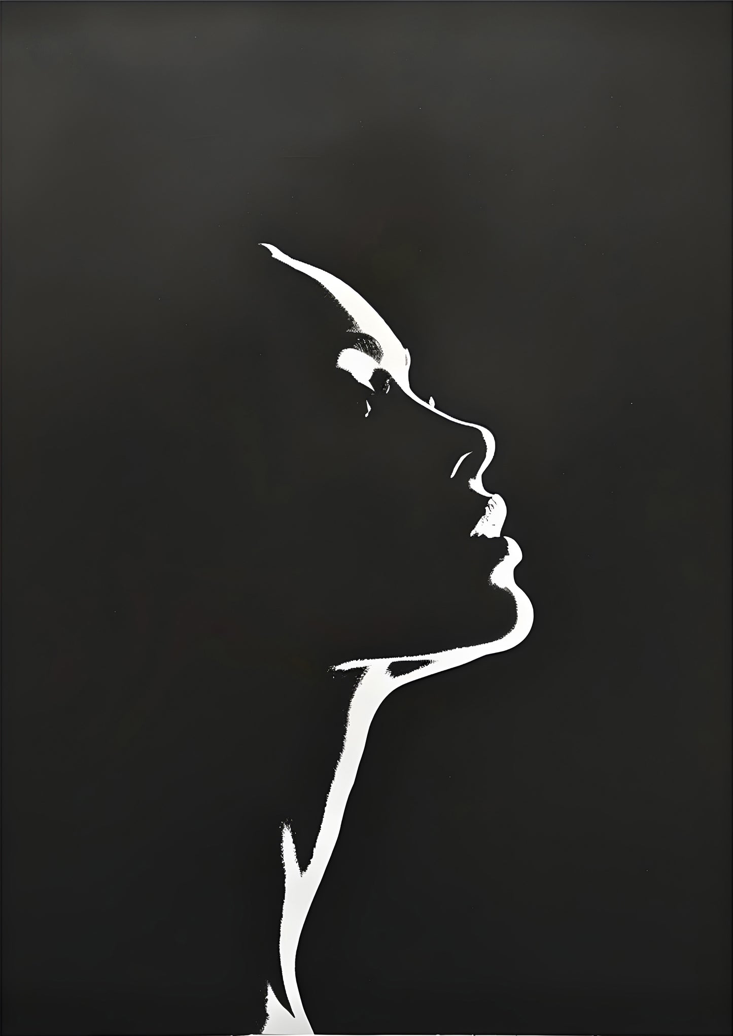 Minimalist Female Silhouette Wall Art | Black and White Line Portrait | Digital Download