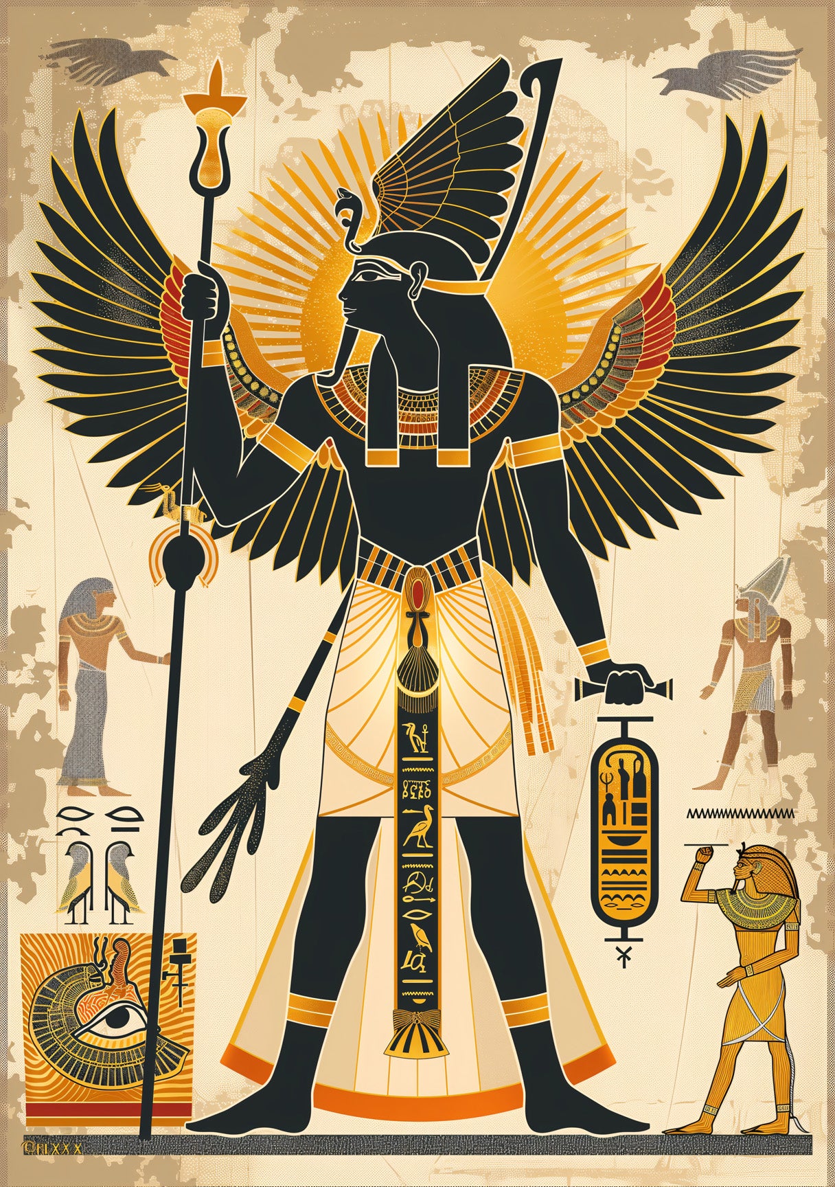 Ra: The Sun God of Egypt – Winged Digital Art Poster