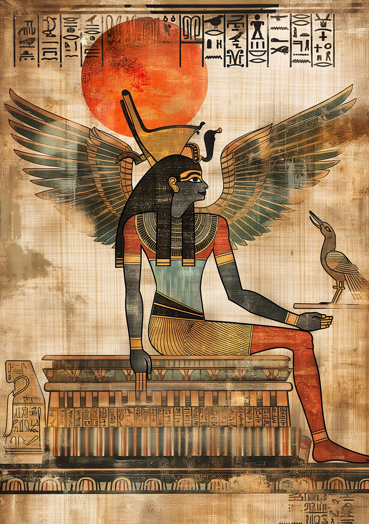 Ra’s Radiance – Winged Sun God Digital Poster