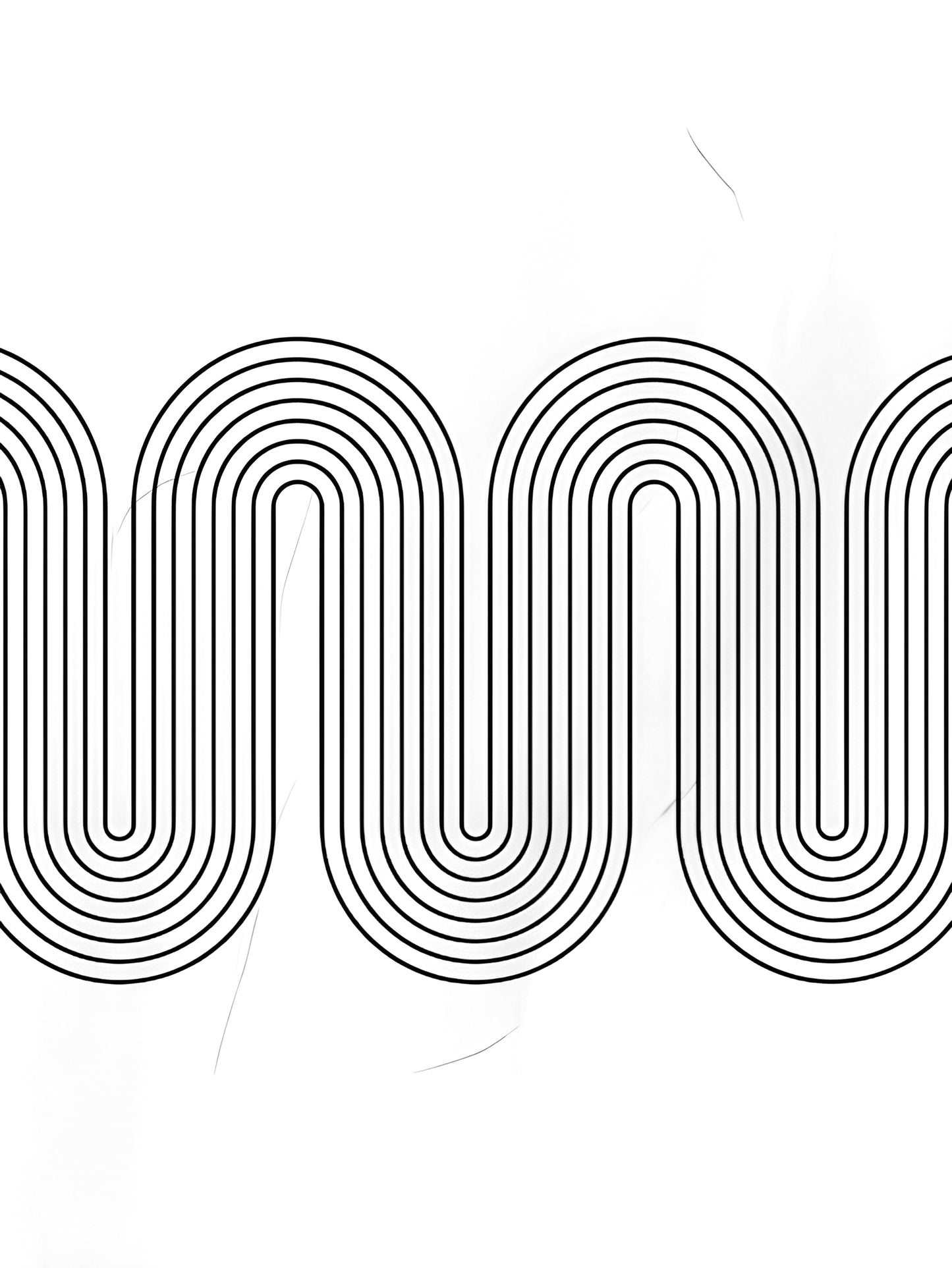 Minimalist Geometric Op Art Print – Retro Line Art for Modern Decor