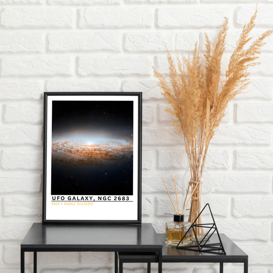 UFO Galaxy NGC 2683 Digital Space Art Print | NASA Hubble Telescope Astronomy Poster