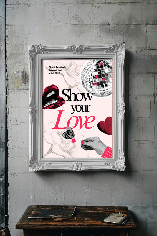 Show Your Love – Retro Pop Art Valentine Wall Decor