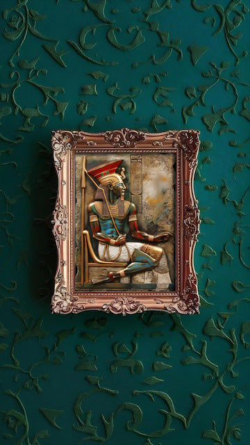 Divine Guardian – Ancient Pharaoh Digital Art Poster | Egyptian Royal Warrior Print