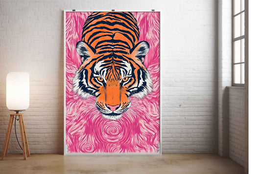 Psychedelic Tiger Digital Art Print – Vibrant Pop Art Animal Poster, Instant Download