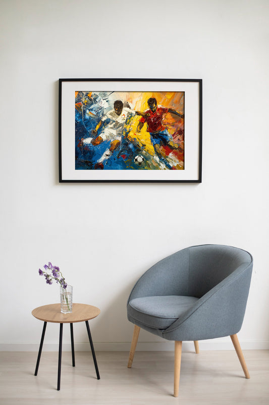 Abstract Soccer Duel Digital Art | Dynamic Football Painting