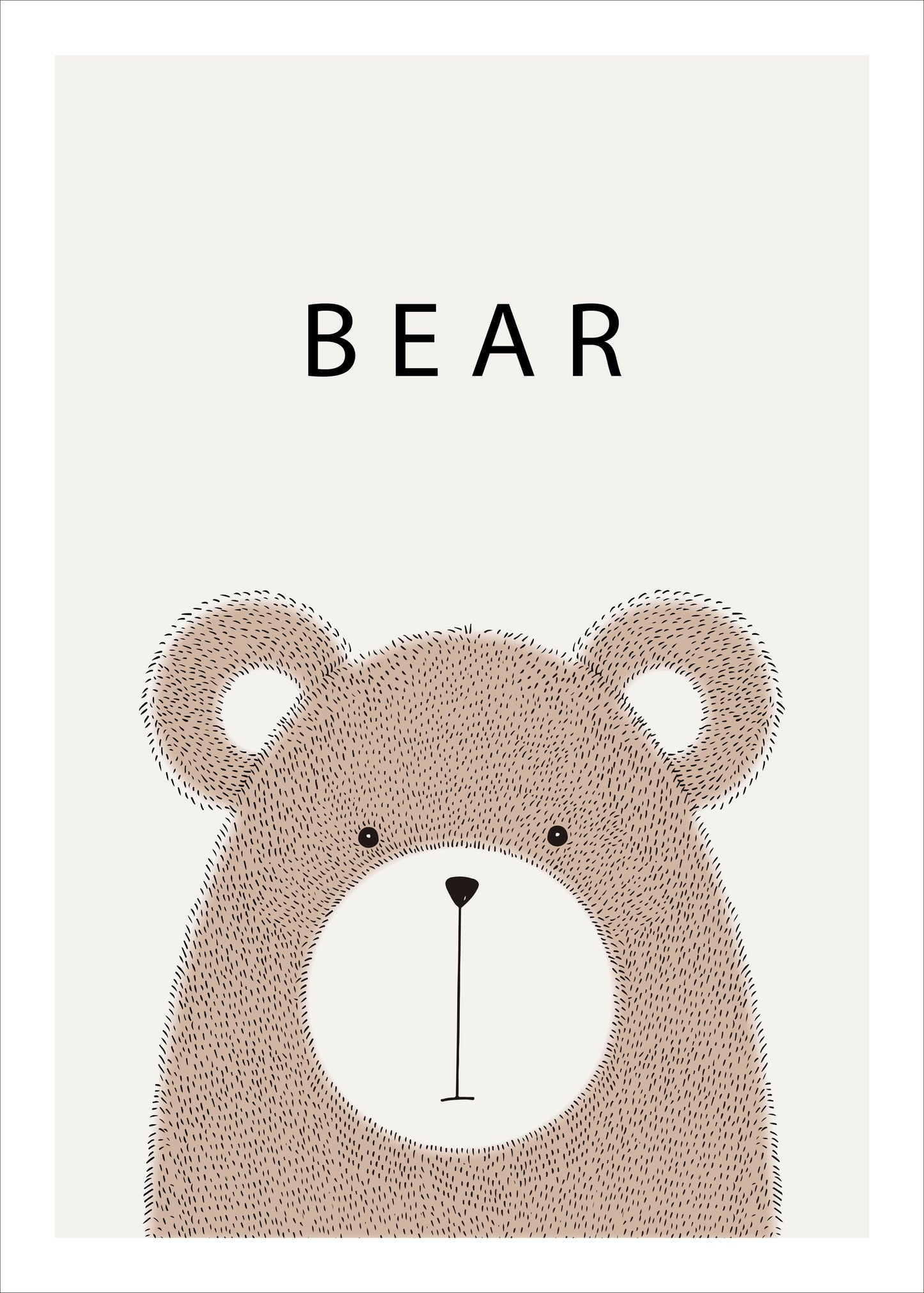 Cute Bear Printable Wall Art | Minimal Animal Nursery Poster
