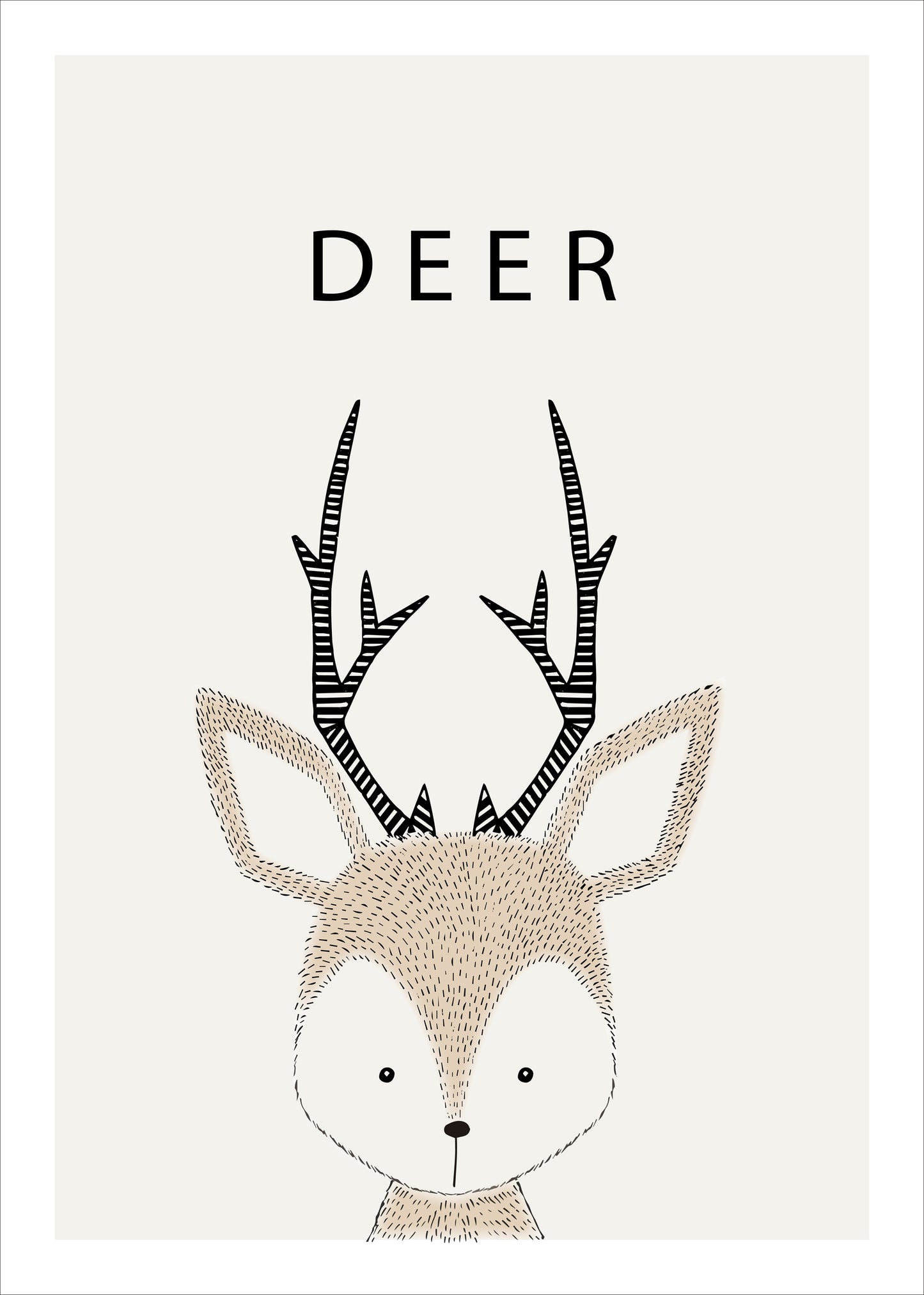 Minimalist Deer Printable Wall Art | Cute Animal Poster for Nursery & Kids Room