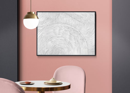 Abstract Line Circle Art Poster – Minimalist Geometric Digital Print