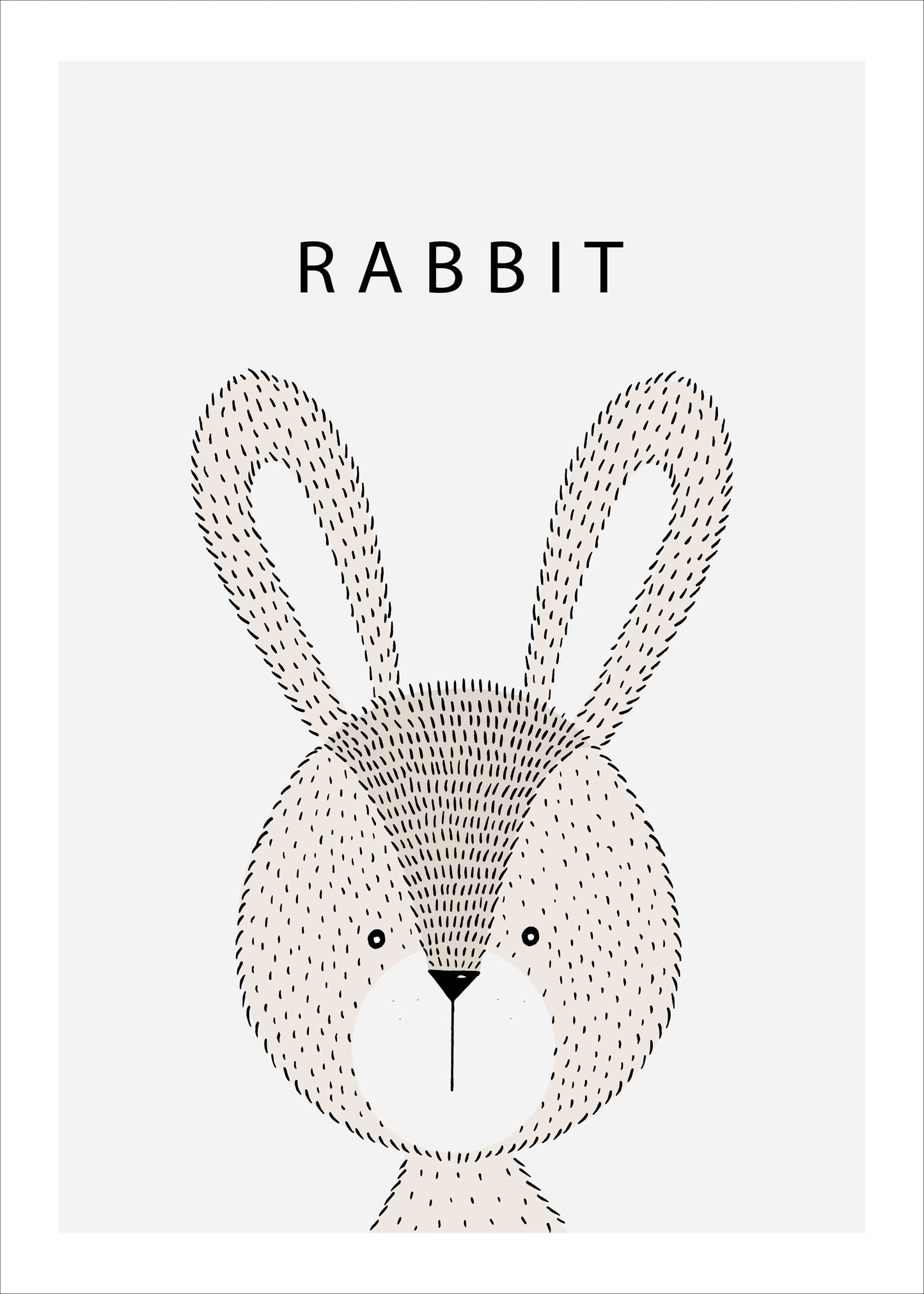Minimalist Rabbit Wall Art Printable | Cute Animal Poster for Nursery Decor