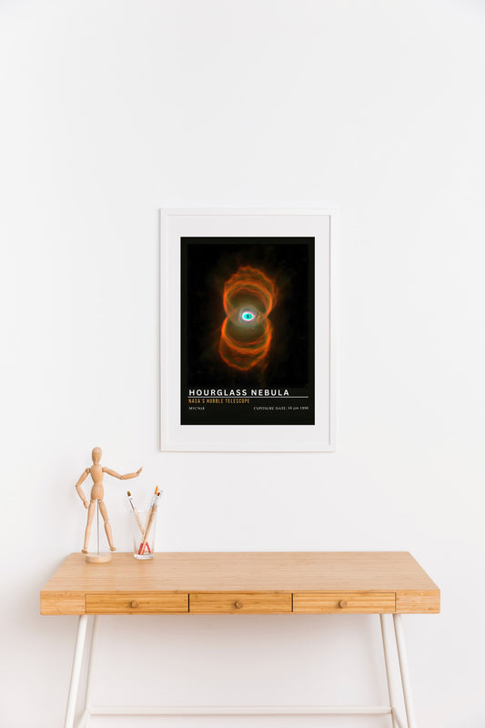 Hourglass Nebula Digital Art Poster | Hubble Space Telescope | Space Wall Art
