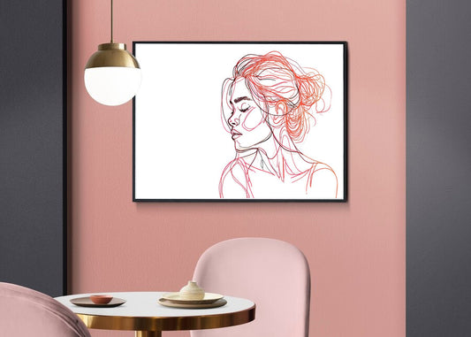 Bold Line Girl Art | Minimalist & Aesthetic Female Line Drawing Print