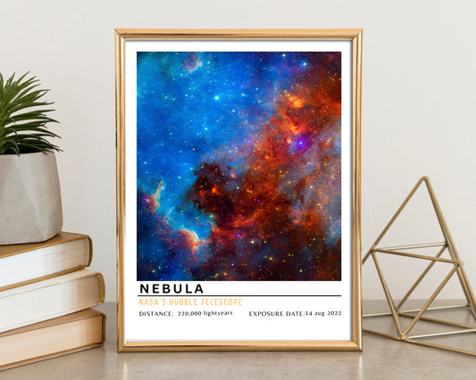 Nebula Space Digital Art Print | NASA Hubble Telescope Poster | Galaxy Wall Decor