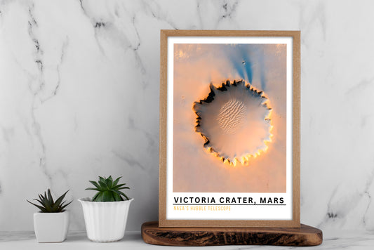 Victoria Crater Mars Digital Art – NASA Hubble Space Print