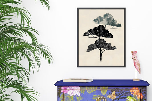 Abstract Tree Silhouette Poster – Nature-Inspired Digital Art Print