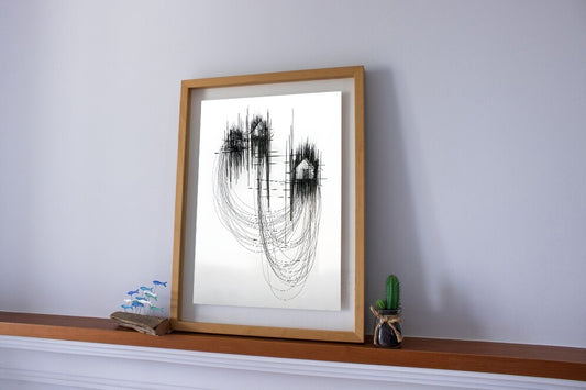 Abstract Minimalist Art Print: Whispers of Home