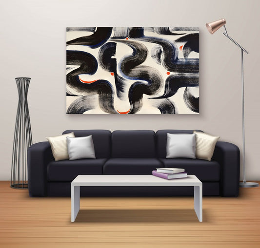 Bold Abstract Brushstroke Art Print – Contemporary Digital Wall Art Download