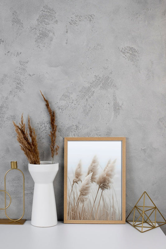 Neutral Pampas Grass Wall Art – Minimalist Nature Poster | Digital Download