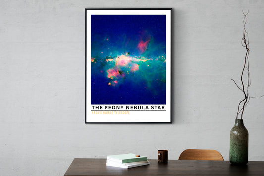 Peony Nebula Star Digital Art Poster | NASA Hubble Space Wall Print