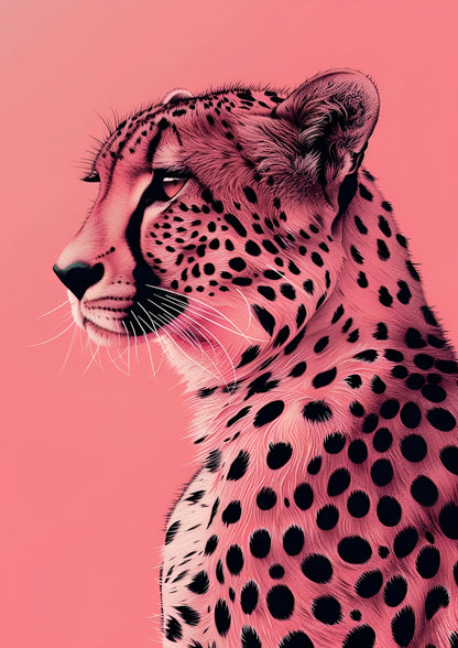Pink Cheetah Pop Art | Modern Wildlife Print | Bold Animal Wall Decor