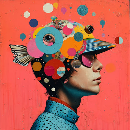 Surreal Pop Art Portrait | Abstract Digital Collage | Futuristic Wall Art