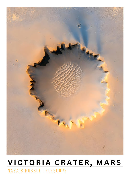 Victoria Crater Mars Digital Art – NASA Hubble Space Print