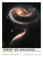 Rose of Galaxies Digital Art Poster | Hubble Telescope Interacting Galaxies Print