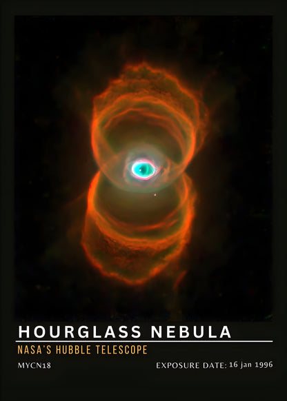 Hourglass Nebula Digital Art Poster | Hubble Space Telescope | Space Wall Art