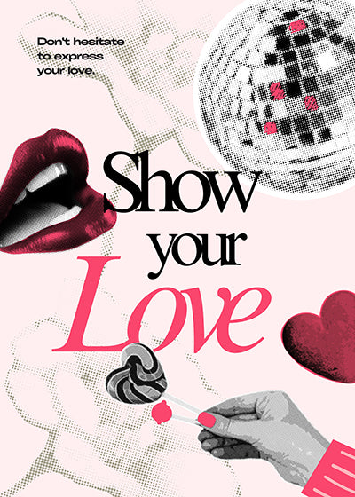 Show Your Love – Retro Pop Art Valentine Wall Decor