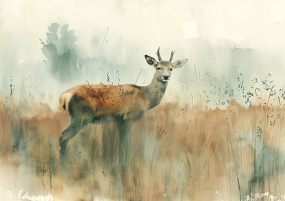 Deer in Wild Poster – Artistic & Elegant Wall Art