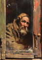 Rustic Portrait of an Old Man – Vintage Oil Painting Style Digital Art Poster