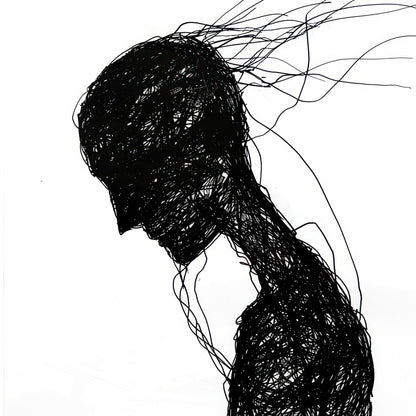 Silhouette of Silence – A Mysterious Shadow Art Painting Black
