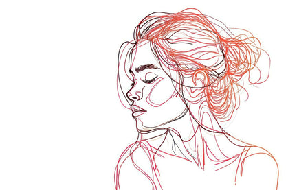 Bold Line Girl Art | Minimalist & Aesthetic Female Line Drawing Print