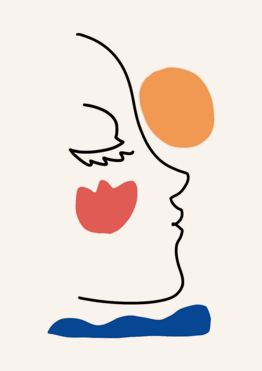 Minimalist Abstract Face Line Art – Modern Wall Decor Print