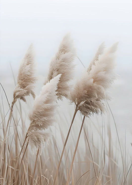 Neutral Pampas Grass Wall Art – Minimalist Nature Poster | Digital Download