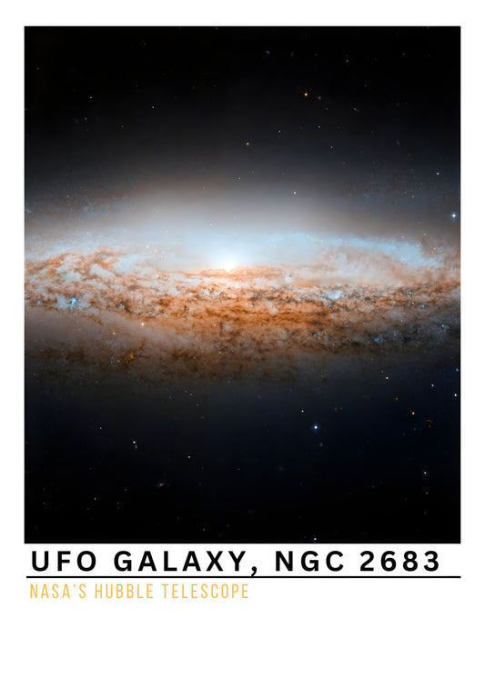 UFO Galaxy NGC 2683 Digital Space Art Print | NASA Hubble Telescope Astronomy Poster