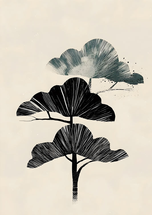 Abstract Tree Silhouette Poster – Nature-Inspired Digital Art Print