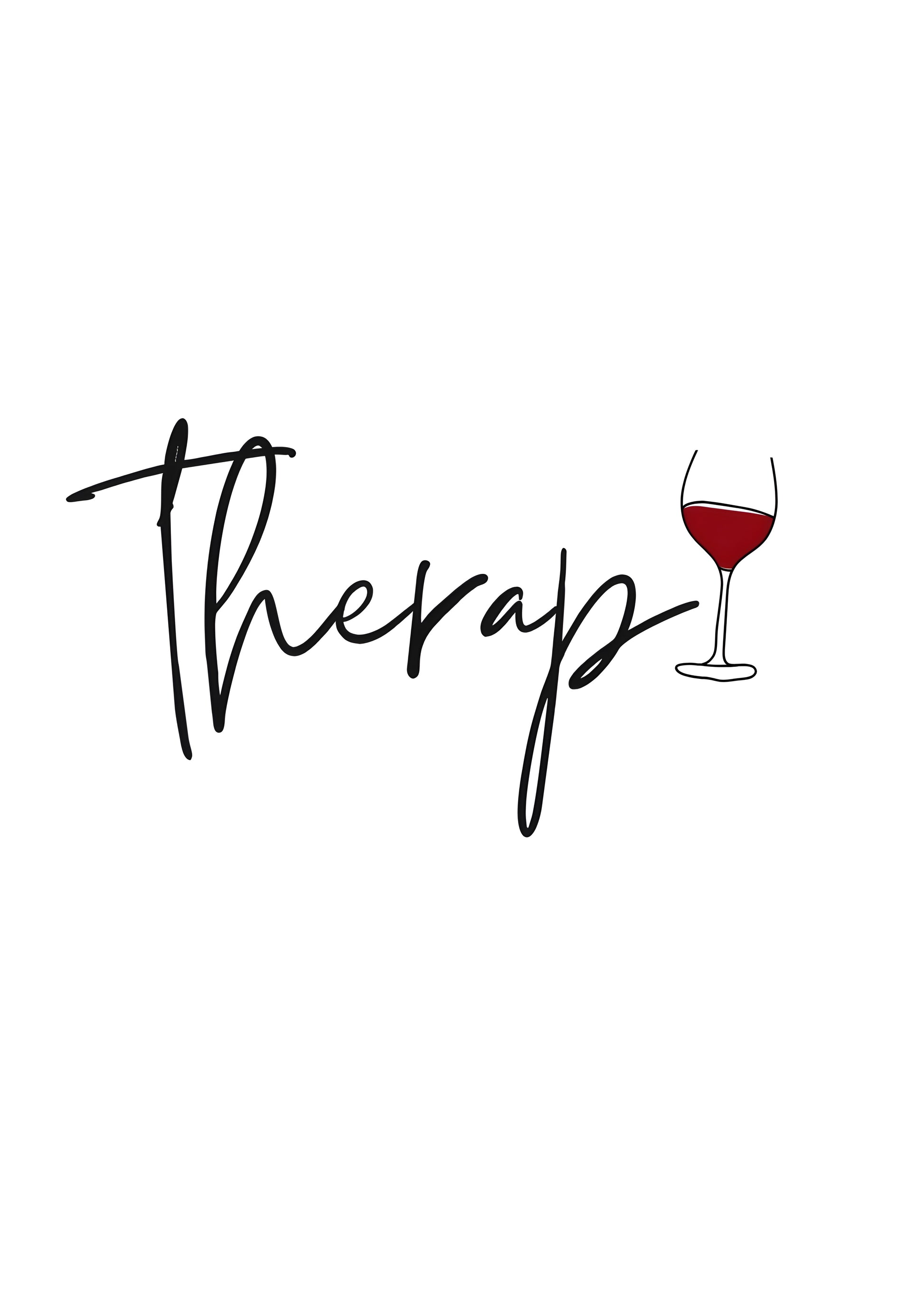 Wine Therapy Wall Art – Funny Wine Quote Printable for Bar, Kitchen & Lounge Decor