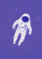 Minimalist Astronaut in Space Digital Art – Purple Galaxy Wall Print