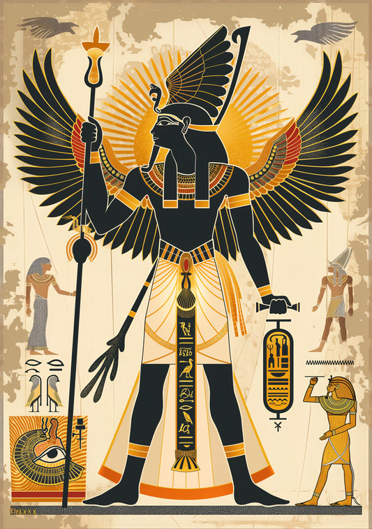 Ra: The Sun God of Egypt – Winged Digital Art Poster