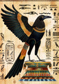 Royal Raven – Egyptian Mythology Digital Art Print | Sacred Bird Poster
