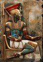 Divine Guardian – Ancient Pharaoh Digital Art Poster | Egyptian Royal Warrior Print