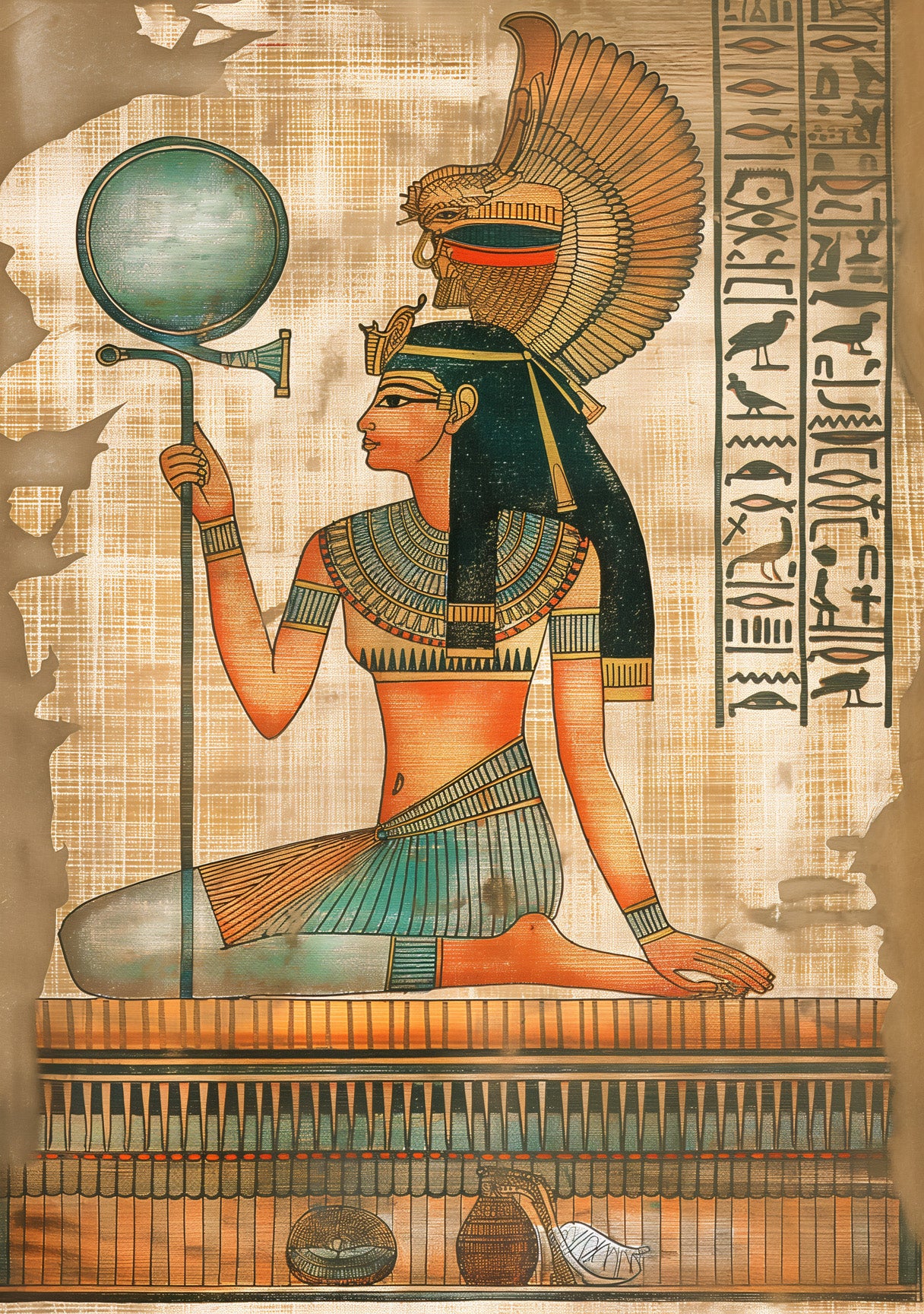 Goddess of Balance – Ancient Egyptian Priestess Digital Poster | Divine Feminine Wall Art