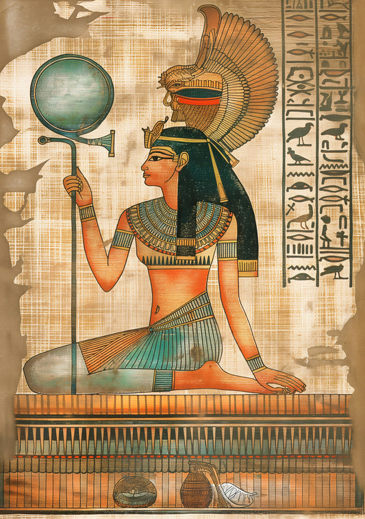 Goddess of Balance – Ancient Egyptian Priestess Digital Poster | Divine Feminine Wall Art