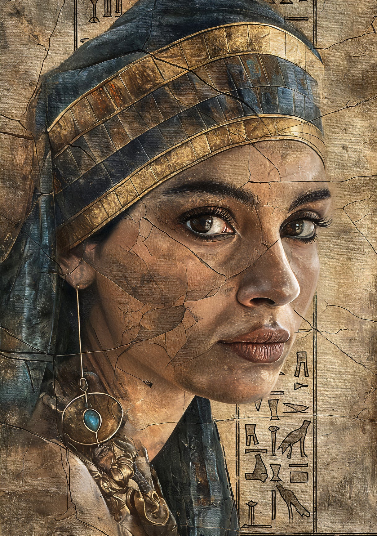 Queen of the Nile – Ancient Egyptian Beauty Digital Portrait