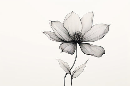 Elegant Fine-Line Flower – Minimalist Botanical Ink Drawing